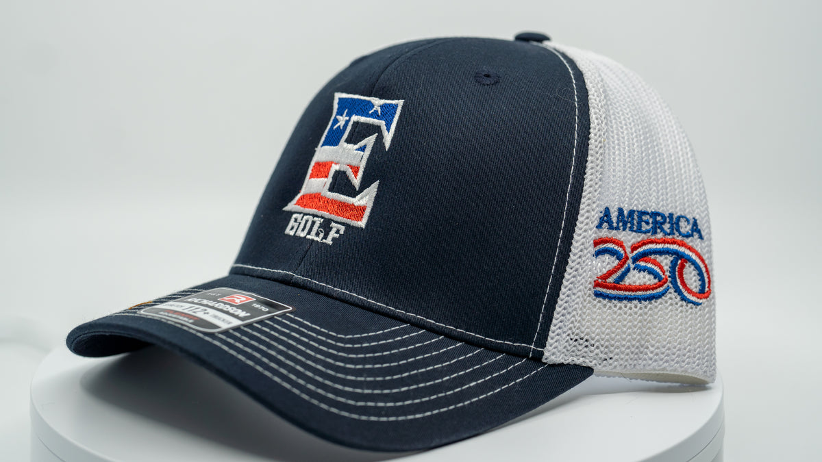 Patriotic 250th "E" Design 112+ Trucker Hat by Richardson