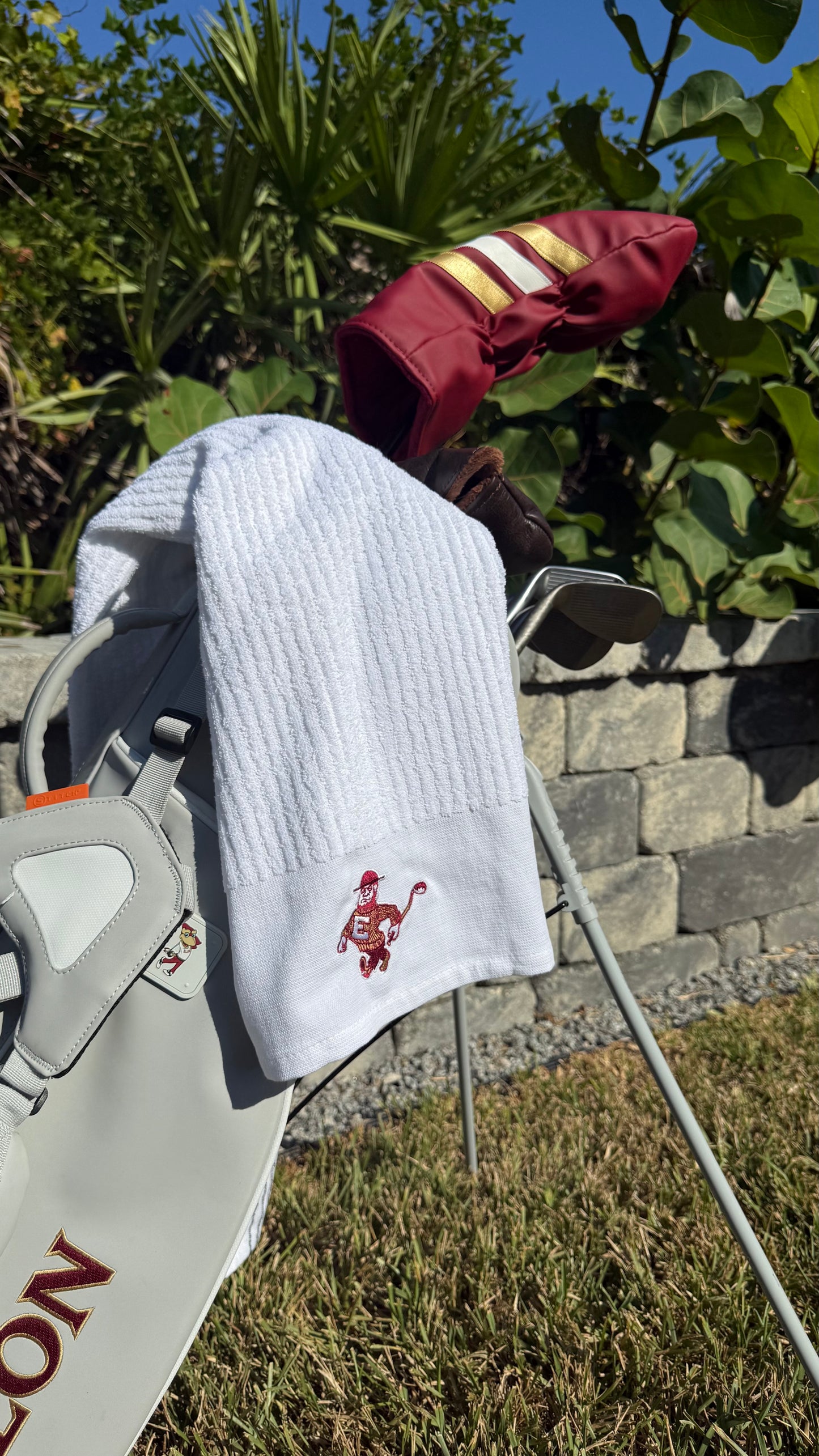 Swinging Phoenix Embroidered Towel By Stitch Golf
