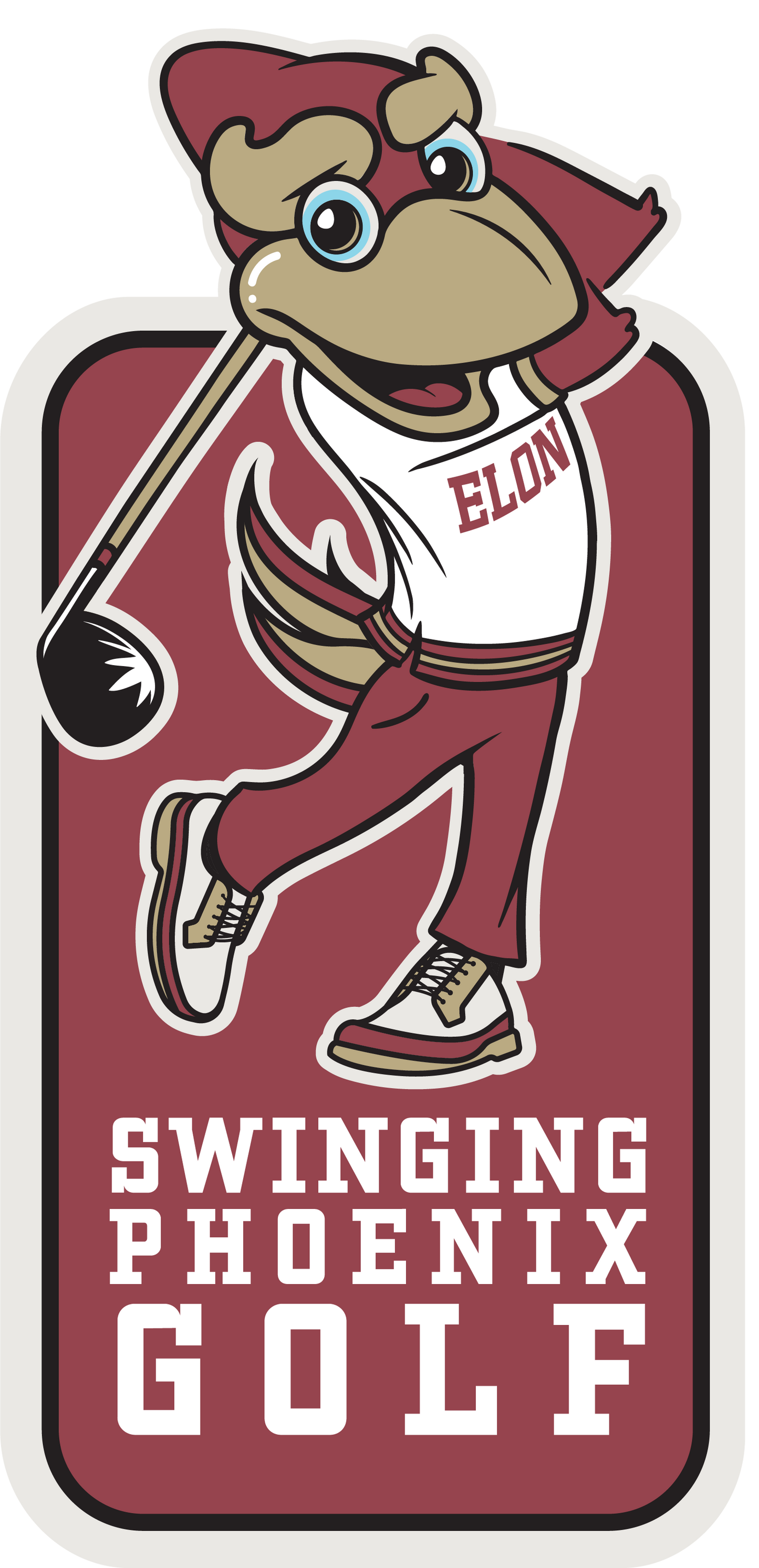 3” x 1.5” Die Cut Swinging Phoenix Sticker