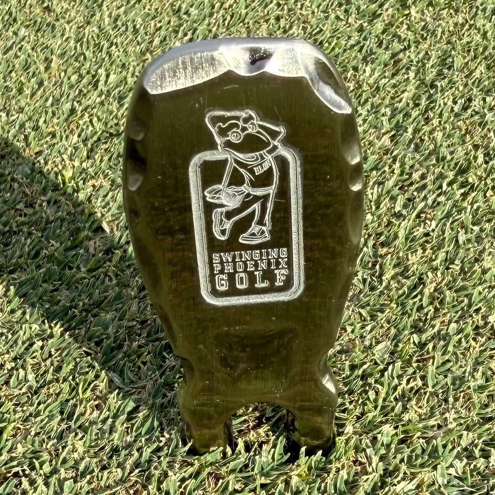 Hand Forged,Laser Etched, Dual Prong, Swinging Phoenix Divot Tool