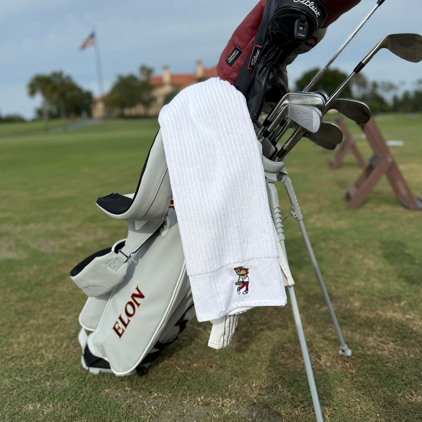 Swinging Phoenix Embroidered Towel By Stitch Golf