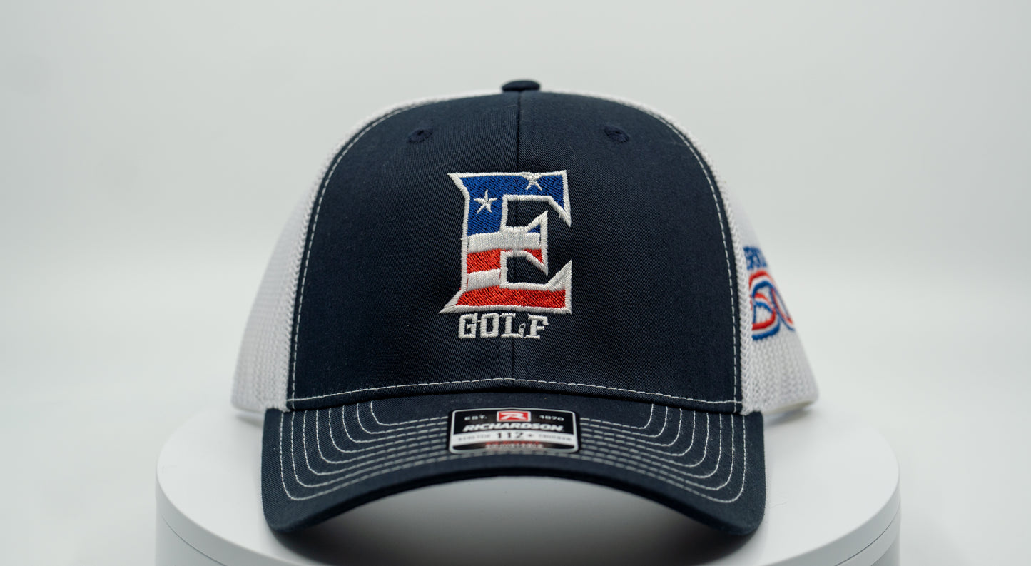 Patriotic 250th "E" Design 112+ Trucker Hat by Richardson