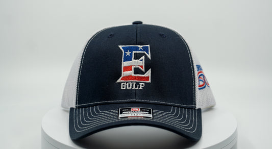 Patriotic 250th "E" Design 112+ Trucker Hat by Richardson