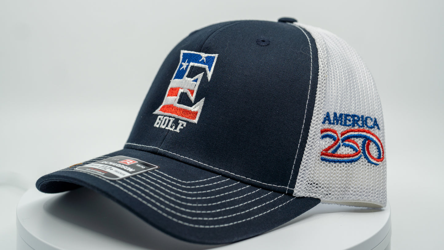 Patriotic 250th "E" Design 112+ Trucker Hat by Richardson