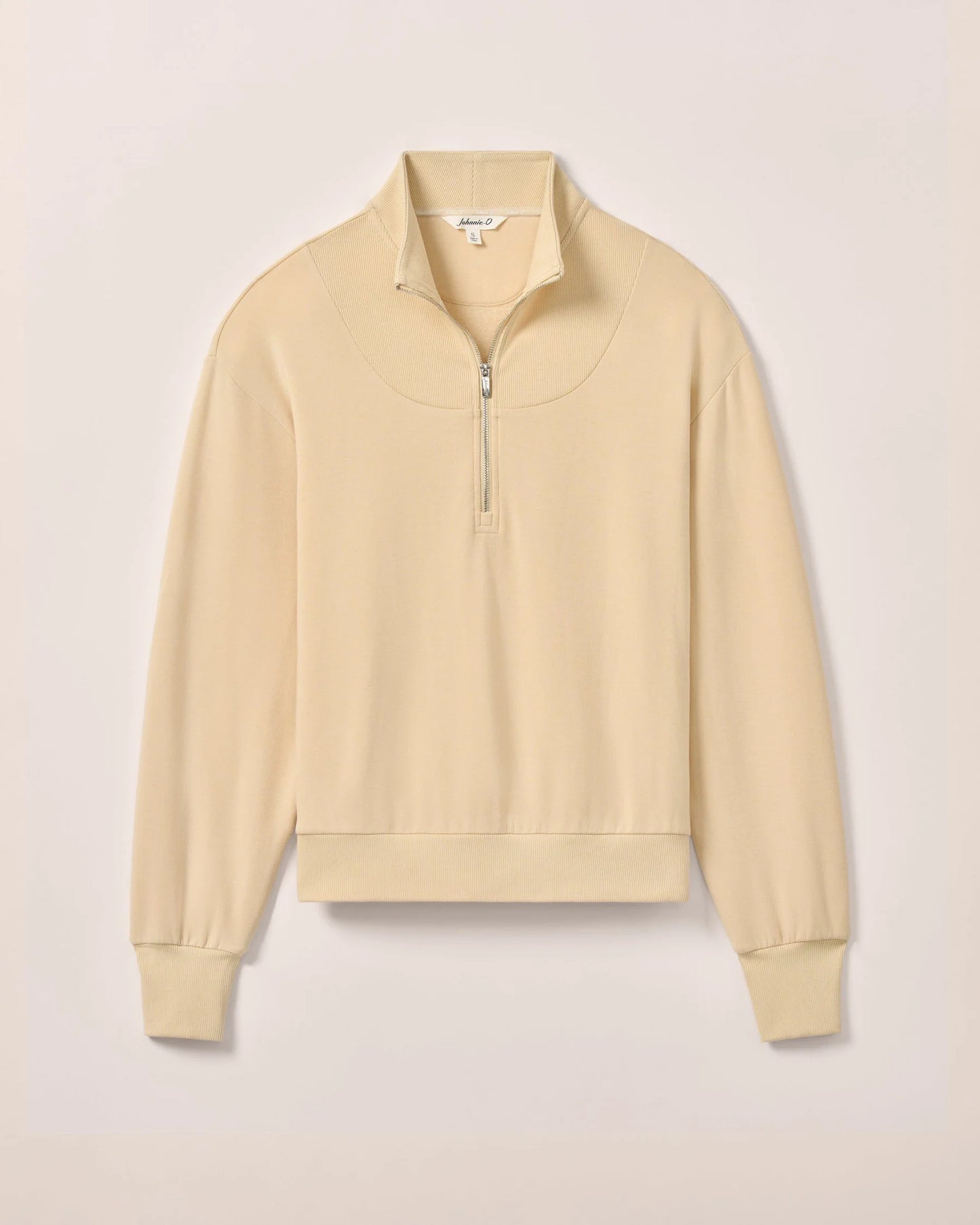 The Naomi Rib Knit with Elon Script Logo 1/4 Zip By Johnnie-O