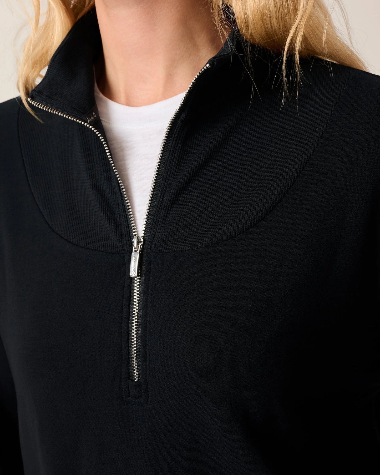 The Naomi Rib Knit 1/4 Zip with Swinging Phoenix Logo by Johnnie-O