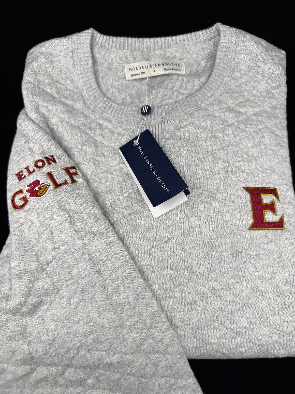 The Elon Golf Ward Crewneck: Black or Gray from H&B
