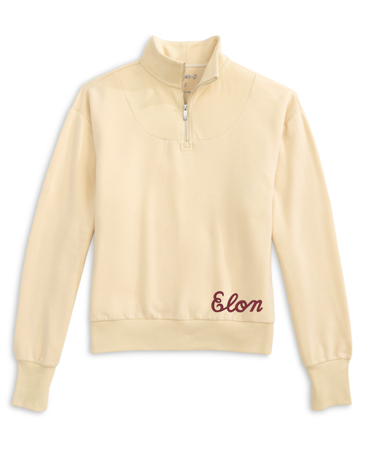 The Naomi Rib Knit with Elon Script Logo 1/4 Zip By Johnnie-O